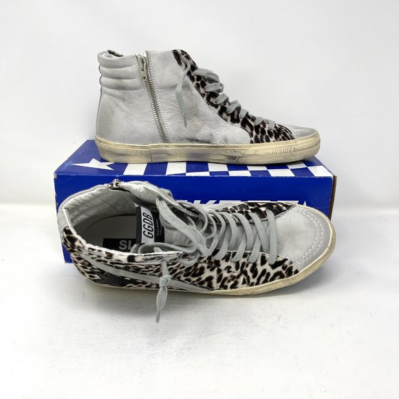 Golden Goose High Top SLIDE Leopard Pony Size 43 US 10 - Picture 4 of 12